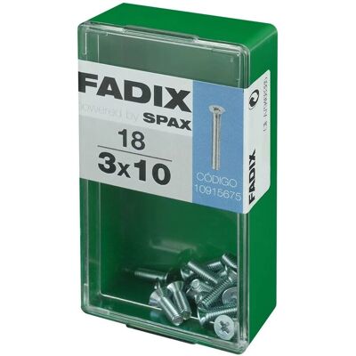 Viti a testa piatta FADIX M3 x 10 mm - 18 Unità Viti a testa piatta FADIX M3 x 10 mm - 18 Unità