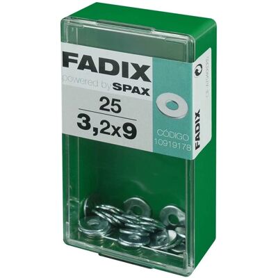 Fadix Flachscheibe 3,2x9mm - Stahl, 25 Stück Fadix Flachscheibe 3,2x9mm - Stahl, 25 Stück