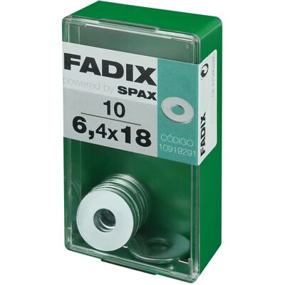 FADIX Zink Flachscheibe 6,4x18mm - Flache Unterlegscheibe FADIX Zink Flachscheibe 6,4x18mm - Flache Unterlegscheibe