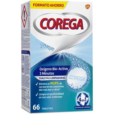 Corega Active Oxygen 3 Minuten 66 Tabletten - Prothesenreinigung Corega Active Oxygen 3 Minuten 66 Tabletten - Prothesenreinigung
