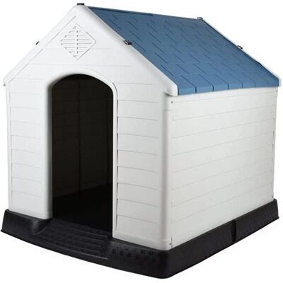Casa de Resina Faura para Mascotas - Azul Grande - Resistente a la Intemperie Casa de Resina Faura para Mascotas - Azul Grande - Resistente a la Intemperie