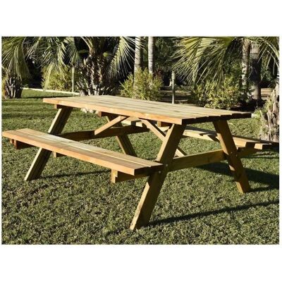 Mesa de Picnic de Madera Faura - Muebles Rústicos Plegables para Exterior Mesa de Picnic de Madera Faura - Muebles Rústicos Plegables para Exterior