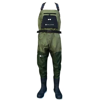 Seland Waders with Studs - Breathable 3/5 Layer Green Wader EU 44 Seland Waders with Studs - Breathable 3/5 Layer Green Wader EU 44