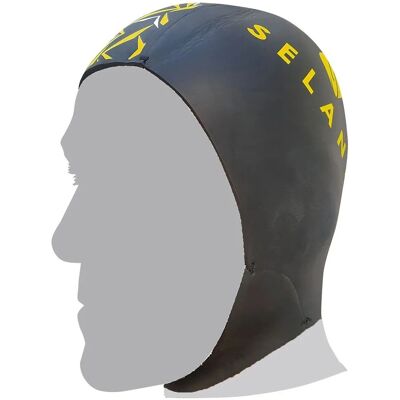 Seland Neoprene Triathlon Cap Black/Yellow XL-2XL - swimming cap Seland Neoprene Triathlon Cap Black/Yellow XL-2XL - swimming cap