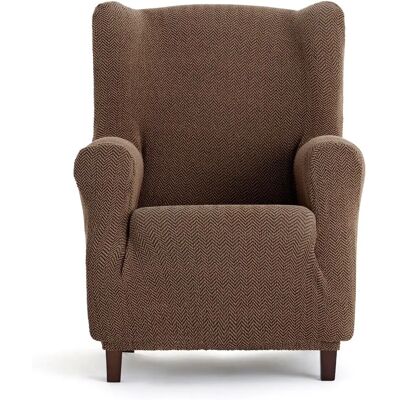 Housse de Fauteuil EYSA Jaz Jacquard Élastique - Marron - Ajustement Parfait - Publicité Housse de Fauteuil EYSA Jaz Jacquard Élastique - Marron - Ajustement Parfait - Publicité