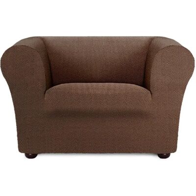 Housse de fauteuil EYSA JAZ - Marron - Couverture de canapé - Publicité Housse de fauteuil EYSA JAZ - Marron - Couverture de canapé - Publicité