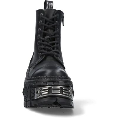 New Rock Metallic Black Leather Unisex Boots - Gothic New Rock Metallic Black Leather Unisex Boots - Gothic