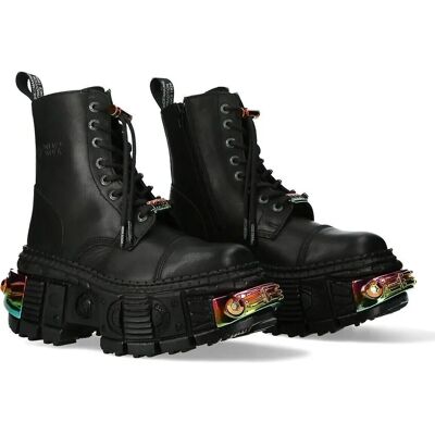 New Rock Black Metallic Gothic Platform Boots - Boots New Rock Black Metallic Gothic Platform Boots - Boots