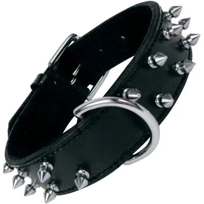 Collier en Cuir Noir Gloria Pets - Épines - 50cm - Publicité Collier en Cuir Noir Gloria Pets - Épines - 50cm - Publicité