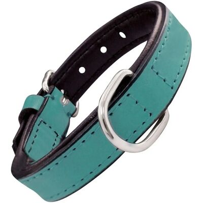 Collare trapuntato in pelle turchese Gloria Pets - Collare per cane Collare trapuntato in pelle turchese Gloria Pets - Collare per cane
