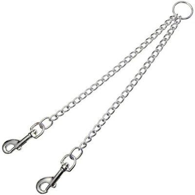 Gloria 2-dog Lead Coupling - Steel 3mm x 25cm Gloria 2-dog Lead Coupling - Steel 3mm x 25cm