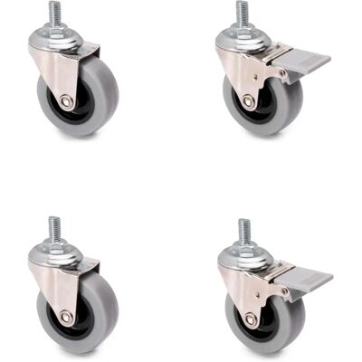 EMUCA Steel Plastic Grey 50mm Casters EMUCA Steel Plastic Grey 50mm Casters