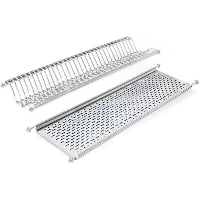 Emuca Stainless Steel Dish Rack - Adjustable for 90cm Cabinets Emuca Stainless Steel Dish Rack - Adjustable for 90cm Cabinets
