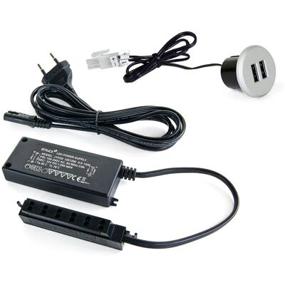 Emuca 5070625 Kit Carregador USB - Montagem Discreta em Móveis Emuca 5070625 Kit Carregador USB - Montagem Discreta em Móveis