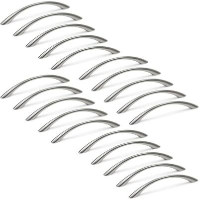 Emuca Handle for Furniture Bombay - Zamak, Nickel Satin, 160mm Emuca Handle for Furniture Bombay - Zamak, Nickel Satin, 160mm