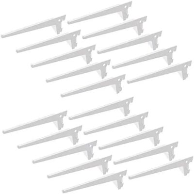 Emuca White Steel Shelf Support Set - 50mm Profile 250mm - Shelf Support Emuca White Steel Shelf Support Set - 50mm Profile 250mm - Shelf Support