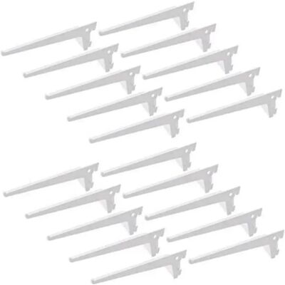 EMUCA White Steel Shelf Supports - 50mm Profile, 400mm Length - Shelf Support System EMUCA White Steel Shelf Supports - 50mm Profile, 400mm Length - Shelf Support System