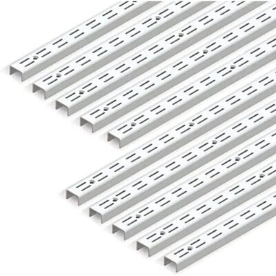 Emuca Witte Stalen Dubbele Groef Wandprofielen - 951mm Emuca Witte Stalen Dubbele Groef Wandprofielen - 951mm