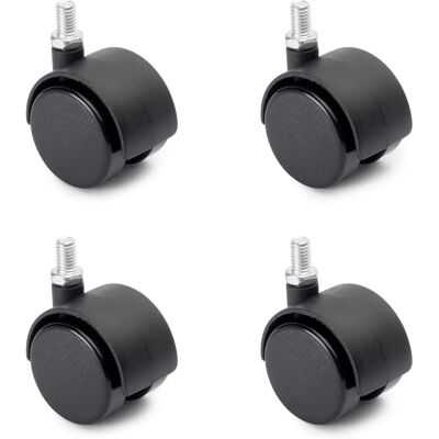 Emuca 2037817 Conjunto de 4 roldanas giratórias - Rolamentos a bolas, Ø40mm, M8x12mm Emuca 2037817 Conjunto de 4 roldanas giratórias - Rolamentos a bolas, Ø40mm, M8x12mm