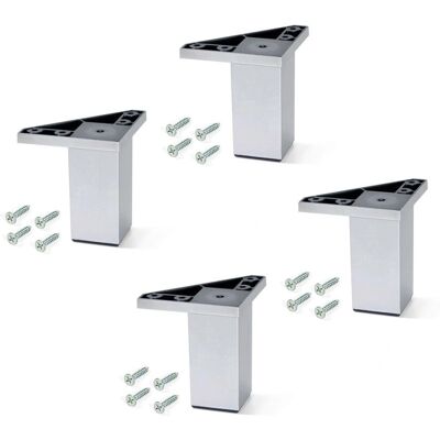 Emuca Möbelfüße Set von 4 - 80mm - Kunststoff - Grau metallisch - Möbel Emuca Möbelfüße Set von 4 - 80mm - Kunststoff - Grau metallisch - Möbel