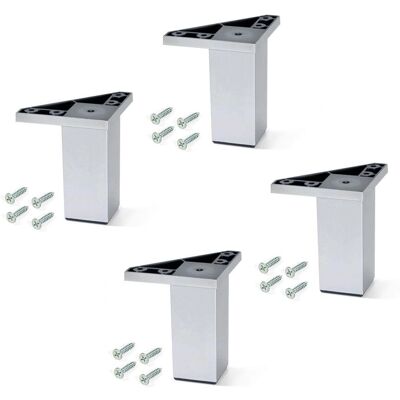 EMUCA Pied pour meubles Alumix 1 - Hauteur 100mm - Plastique - Gris métallisé - Lot de 4 EMUCA Pied pour meubles Alumix 1 - Hauteur 100mm - Plastique - Gris métallisé - Lot de 4