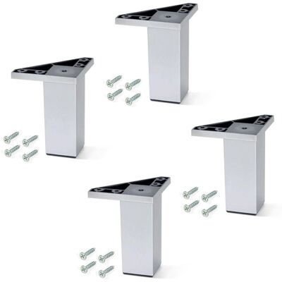 Emuca Pieds pour meubles Alumix 1 - Hauteur 120mm - Plastique - Gris métallisé - Lot de 4 Emuca Pieds pour meubles Alumix 1 - Hauteur 120mm - Plastique - Gris métallisé - Lot de 4
