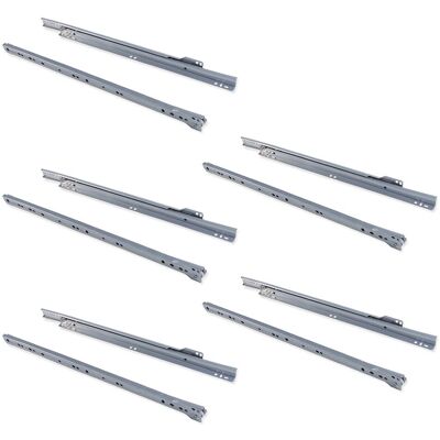 Emuca Corrediças de Gaveta Cinza 450mm - T30 Emuca Corrediças de Gaveta Cinza 450mm - T30