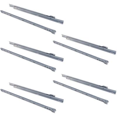 Emuca Gri metal ladegeleiders - 500mm, 20kg, set van 5 Emuca Gri metal ladegeleiders - 500mm, 20kg, set van 5