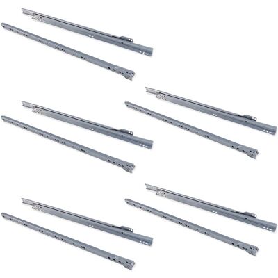 Emuca 550mm Drawer Guides Set - Steel, Gray Metallic Emuca 550mm Drawer Guides Set - Steel, Gray Metallic