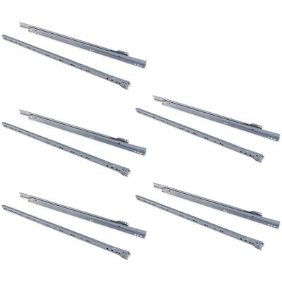 Emuca Stalen ladegeleiders - 800mm, gedeeltelijke uittrek, valbeveiliging, 5 stuks Emuca Stalen ladegeleiders - 800mm, gedeeltelijke uittrek, valbeveiliging, 5 stuks