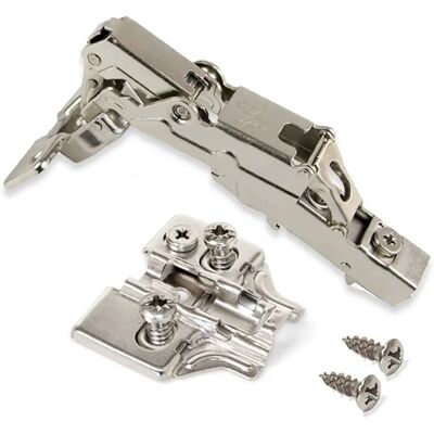 Emuca Nickel Hinges Set - 165° Soft-close, 2 pcs Emuca Nickel Hinges Set - 165° Soft-close, 2 pcs