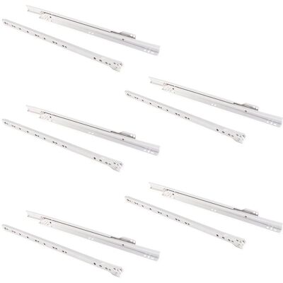 Emuca Drawer Guides Set - 400mm, Partial, Drop Closure - White Emuca Drawer Guides Set - 400mm, Partial, Drop Closure - White