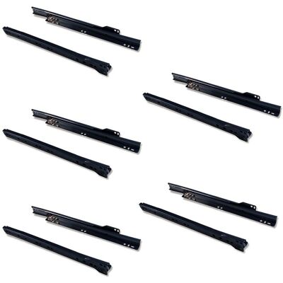 Emuca Model 3019614 Steel Drawer Guides - 250mm, Black, 5 pcs Emuca Model 3019614 Steel Drawer Guides - 250mm, Black, 5 pcs