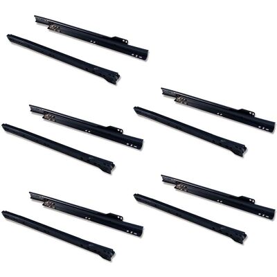 Emuca Modelo 3007614 Corrediças de gaveta - Preto - 5 unidades Emuca Modelo 3007614 Corrediças de gaveta - Preto - 5 unidades