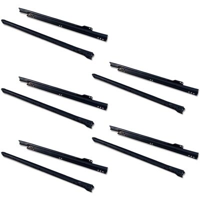 Emuca Black 450mm Drawer Guides Set - Partial Extraction Emuca Black 450mm Drawer Guides Set - Partial Extraction