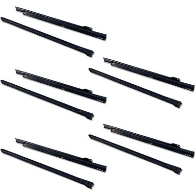 Emuca 500mm Stalen ladegeleiders - Gedeeltelijk uittrek, 5 sets Emuca 500mm Stalen ladegeleiders - Gedeeltelijk uittrek, 5 sets