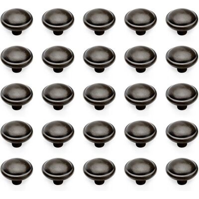 Emuca - Bouton de porte en zamak ø 32 Noir - Style classique Emuca - Bouton de porte en zamak ø 32 Noir - Style classique
