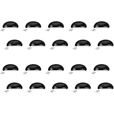 Emuca Griffset - 77mm, 64mm Abstand, Schwarz - Griff / Schubladenknopf Emuca Griffset - 77mm, 64mm Abstand, Schwarz - Griff / Schubladenknopf