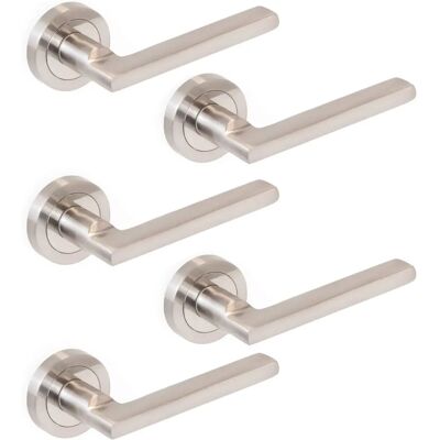 Emuca D.50 mm Door Handle Set - Aluminum, Satin Nickel Emuca D.50 mm Door Handle Set - Aluminum, Satin Nickel