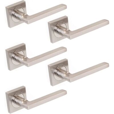Emuca Perth Door Handles Set - Nickel Satin - Interior Emuca Perth Door Handles Set - Nickel Satin - Interior