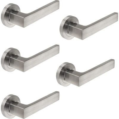 Emuca Mackay Door Handle Set - Satin Nickel - Interior Emuca Mackay Door Handle Set - Satin Nickel - Interior