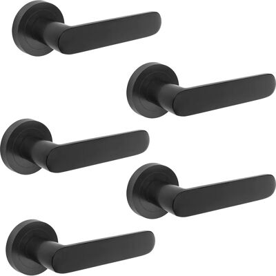 Emuca Bunbury Interior Door Handle Set - Modern Black Aluminum Emuca Bunbury Interior Door Handle Set - Modern Black Aluminum