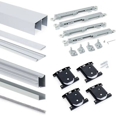 Emuca Schiebetür-Schrank System - Mattschwarz eloxiert - Placard 81 Emuca Schiebetür-Schrank System - Mattschwarz eloxiert - Placard 81