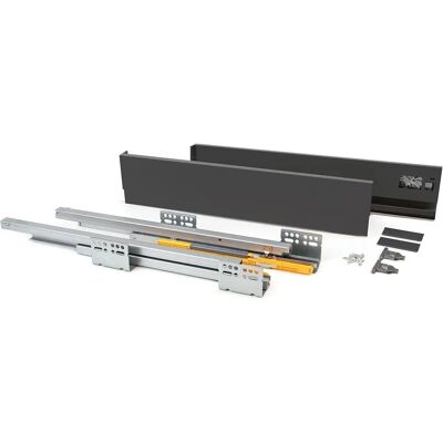 Emuca Concept lade - 30kg, hoogte 105mm, diepte 300mm, staal, antraciet Emuca Concept lade - 30kg, hoogte 105mm, diepte 300mm, staal, antraciet