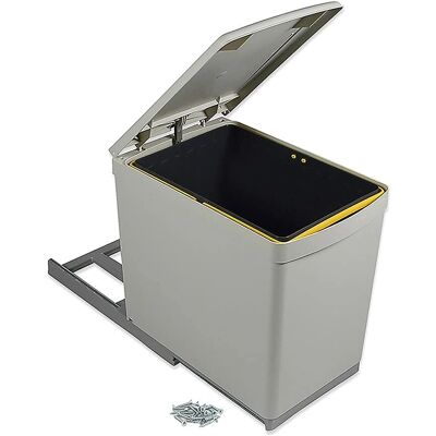 Emuca Poubelle de 16L encastrée avec Couvercle Automatique - Publicité Emuca Poubelle de 16L encastrée avec Couvercle Automatique - Publicité