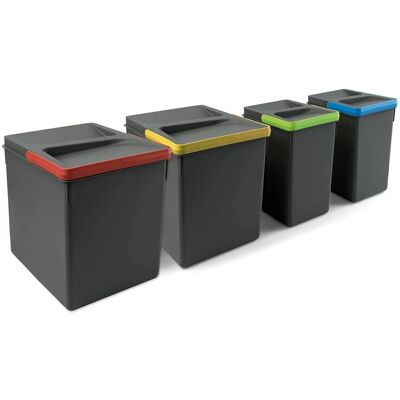 Emuca Kitchen Drawer Recycling Containers - Gray Antracite - 266mm Height Emuca Kitchen Drawer Recycling Containers - Gray Antracite - 266mm Height
