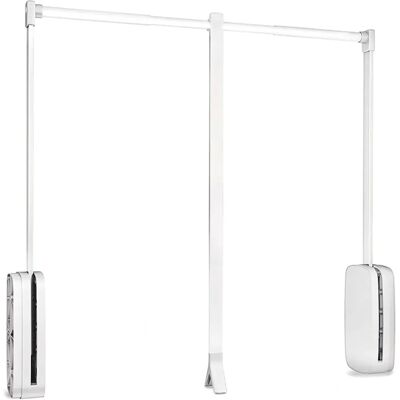 Emuca Wit Verstelbare Garderobekasthaak - 830-1150mm - Kledingkast Accessoire Emuca Wit Verstelbare Garderobekasthaak - 830-1150mm - Kledingkast Accessoire