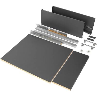 Emuca Grauer Antrazit Schubladensatz - 178mm Höhenverstellbar - Küche oder Bad Emuca Grauer Antrazit Schubladensatz - 178mm Höhenverstellbar - Küche oder Bad