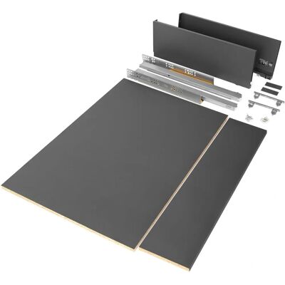 Emuca Grijze 900mm Ladenkit - Verstelbaar, Soft-Close Emuca Grijze 900mm Ladenkit - Verstelbaar, Soft-Close