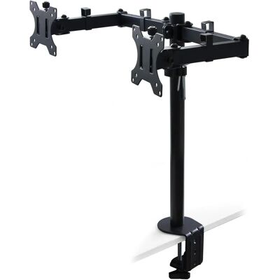 Emuca Doppelmonitorhalter - Verstellbar, Stahl, Schwarz - Tischhalterung Emuca Doppelmonitorhalter - Verstellbar, Stahl, Schwarz - Tischhalterung